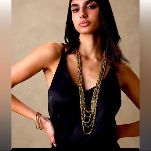 Banana Republic Gold-Tone Layered Beaded Necklace - Picture 4 of 14